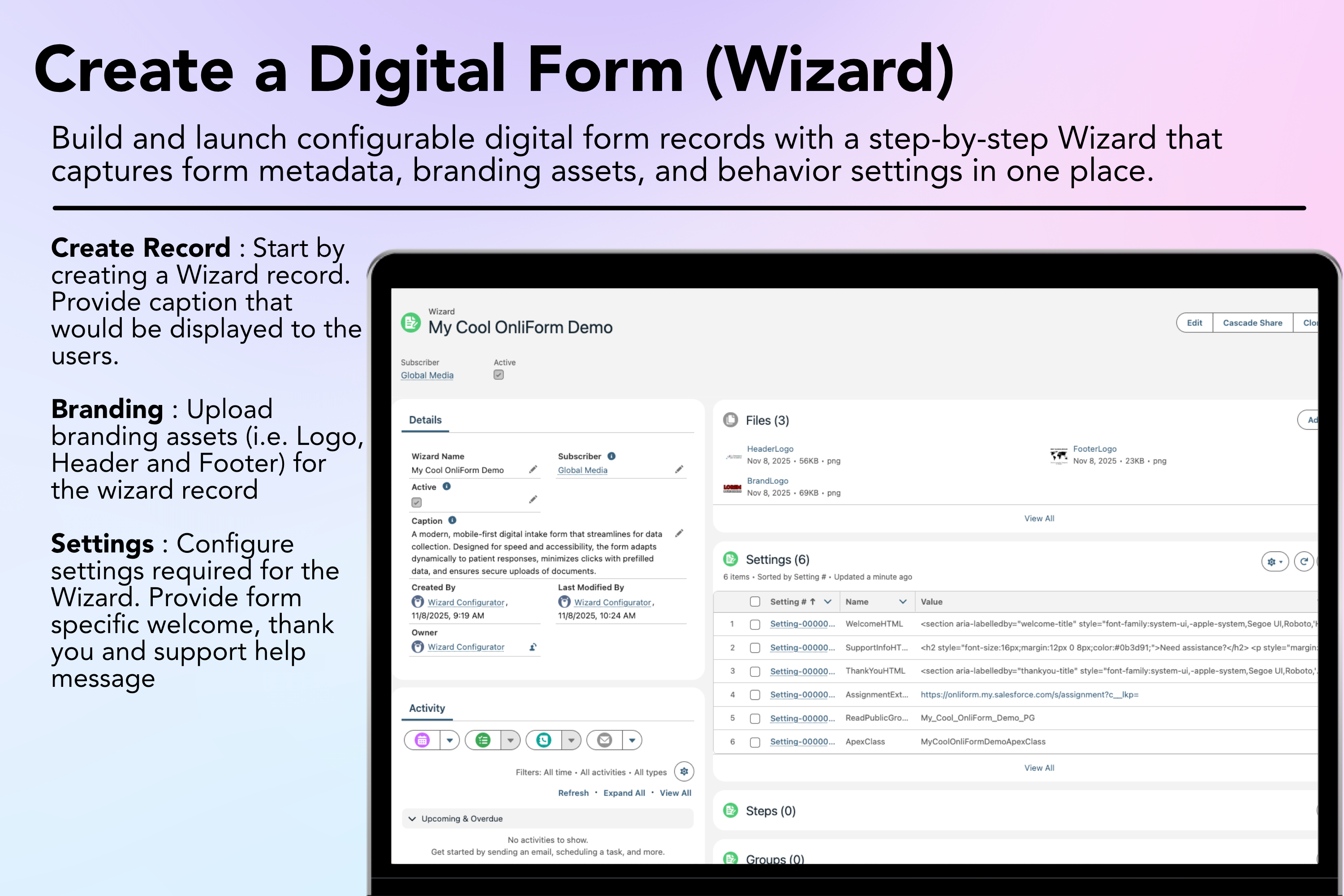 Wizard Configuration